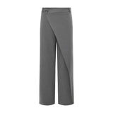 Premium irregular splicing straight wide-leg pants women's  spring new drape suit pants design trousers
