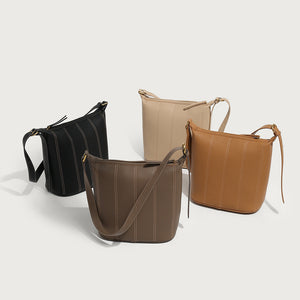 GOOSUDU 2025 Autumn and winter new fashion high sense large capacity lychee pattern retro portable bucket tote bag single shoulder oblique span women's bag