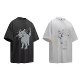 2025 6105 2025n Street 2025 Summer Pattern Printing Design Men's Loose Premium Crew Neck Short Sleeve T-Shirt