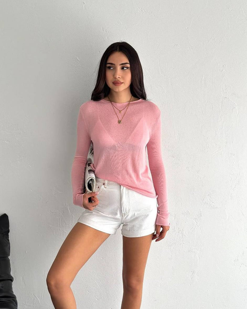 Popular trade ins wind  spring clothing thin skin-permeable lazy vacation wind long-sleeved sweater women's knitted sweater