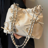 GOOSUDU This Year's Popular Small Bag for Women  New Summer All-Matching Chain Shoulder Messenger Bag Texture Korean Style Bucket Bag