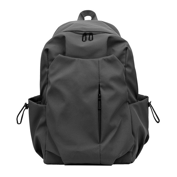 Simple Trendy Schoolbag  Large Capacity Student Backpack Korean Men and Women Solid Color Cross-Border Travel Backpack