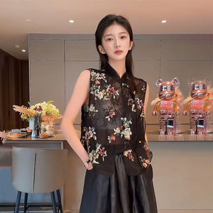 Summer new trend national style embroidered vest 2025 new Chinese light luxury lace vest women N3063