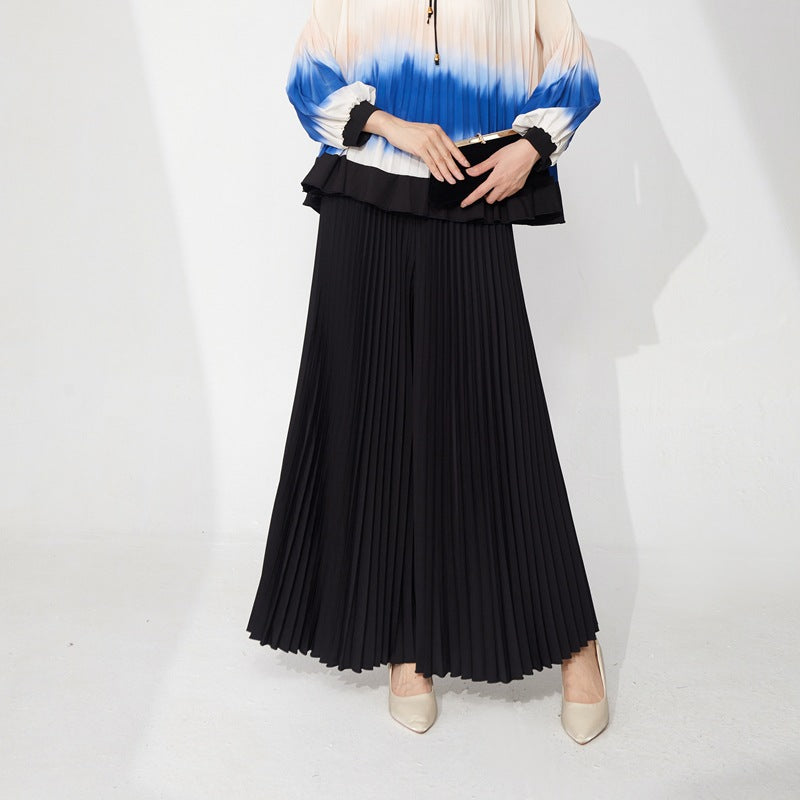 2025 Women's pants summer thin casual pants drooping feeling loose large size elastic waist versatile trouser skirt fashion  wide-leg pants