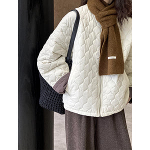 2025 popular autumn new jacket high-end rhombus plaid loose simple versatile cotton clothes 9977-1