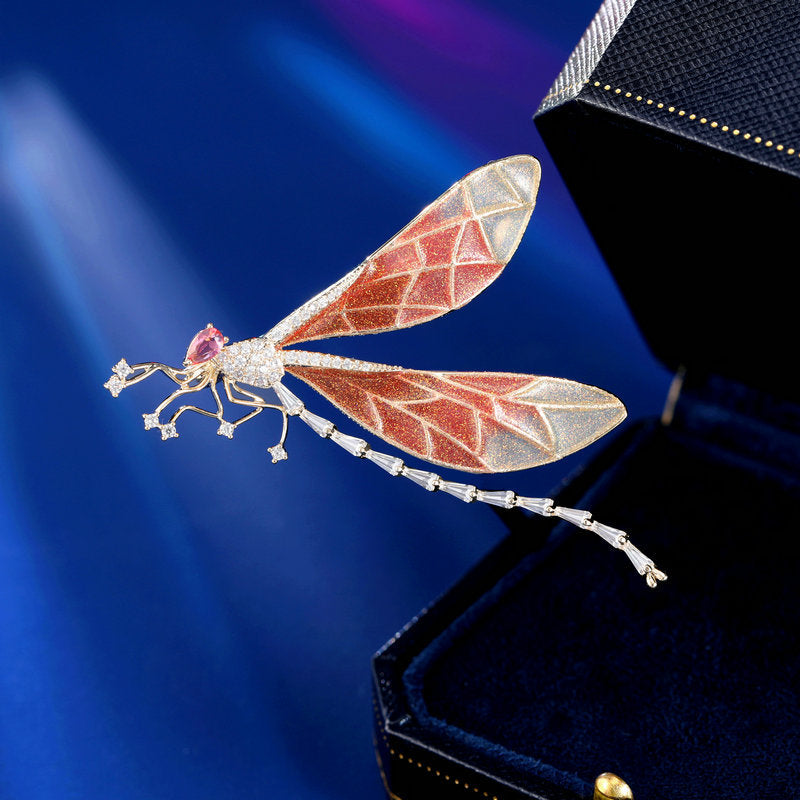 2025 Niche design high-end corsage accessories personalized pins exquisite luxury blazer accessories insect dragonfly brooch