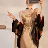 National style, celebrity style, fashion sequin suspender dress, women's high-end fashion sense, acetate hip skirt M6086