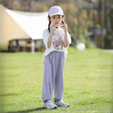 UV Protection Cool Feeling Solid Color Girls Sun-Proof Trousers Summer Korean Style Solid Color Boy's Anti-Mosquito Pants Cropped Pants Wholesale