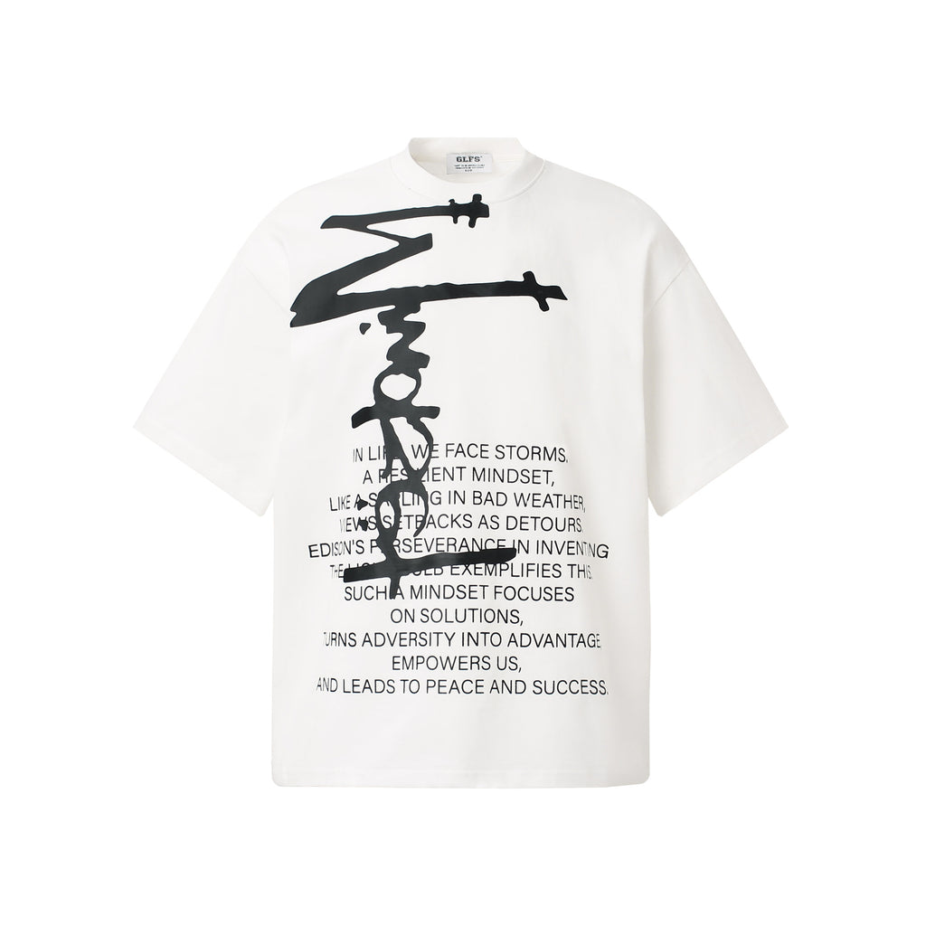 2025 GT105 2025n Street 2025 Summer Abstract Text Map High Sense Design Men's Loose Crew Neck Short Sleeve T-Shirt
