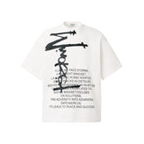 2025 GT105 2025n Street 2025 Summer Abstract Text Map High Sense Design Men's Loose Crew Neck Short Sleeve T-Shirt