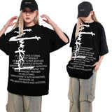 2025 GT105 2025n Street 2025 Summer Abstract Text Map High Sense Design Men's Loose Crew Neck Short Sleeve T-Shirt