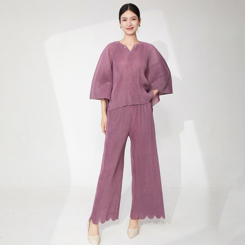 2025 Casual Suit Women's Summer Women's Clothing Large Size Loose Irregular T-Shirt Top Casual Straight Pants Two-piece Set