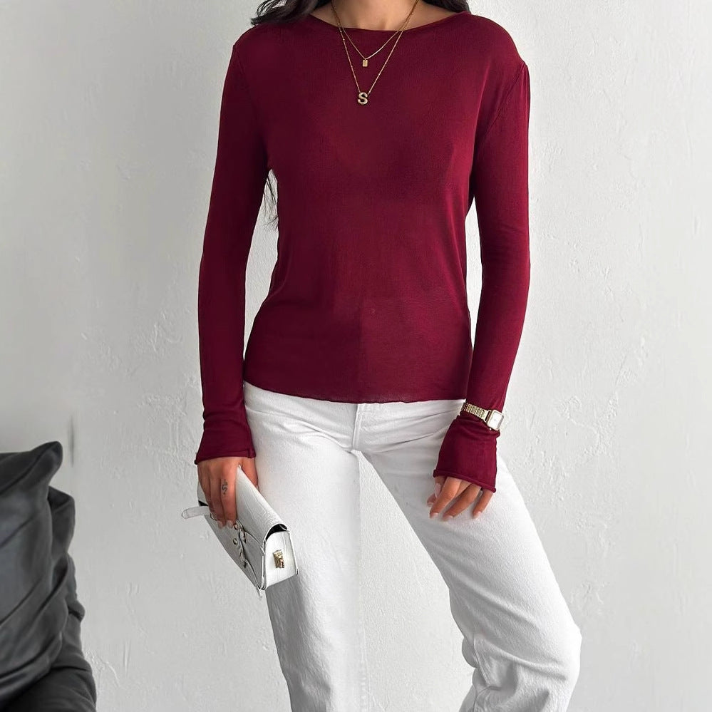 Popular trade ins wind  spring clothing thin skin-permeable lazy vacation wind long-sleeved sweater women's knitted sweater