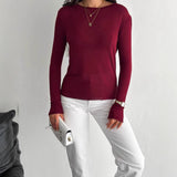 Popular trade ins wind  spring clothing thin skin-permeable lazy vacation wind long-sleeved sweater women's knitted sweater