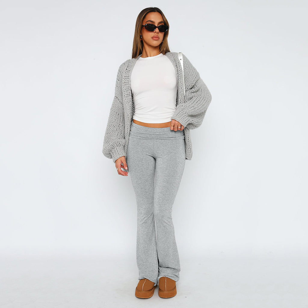 GOOSUDU Cross-Border HOTan and NEWn  Foreign Trade New Fashion Pure Color Comfort Slim Slimming Low Waist Bell-Bottom Pants Women