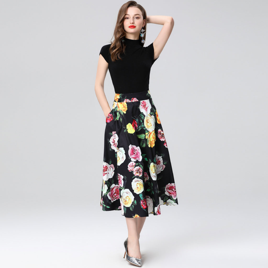 Casual suit women's knitted sweater temperament skirt two-piece set  summer new wear a complete set