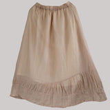 Shan Qian Nianyi, simple and atmospheric solid color women's medium and long skirt literary ramie double-layer skirt in spring and autumn