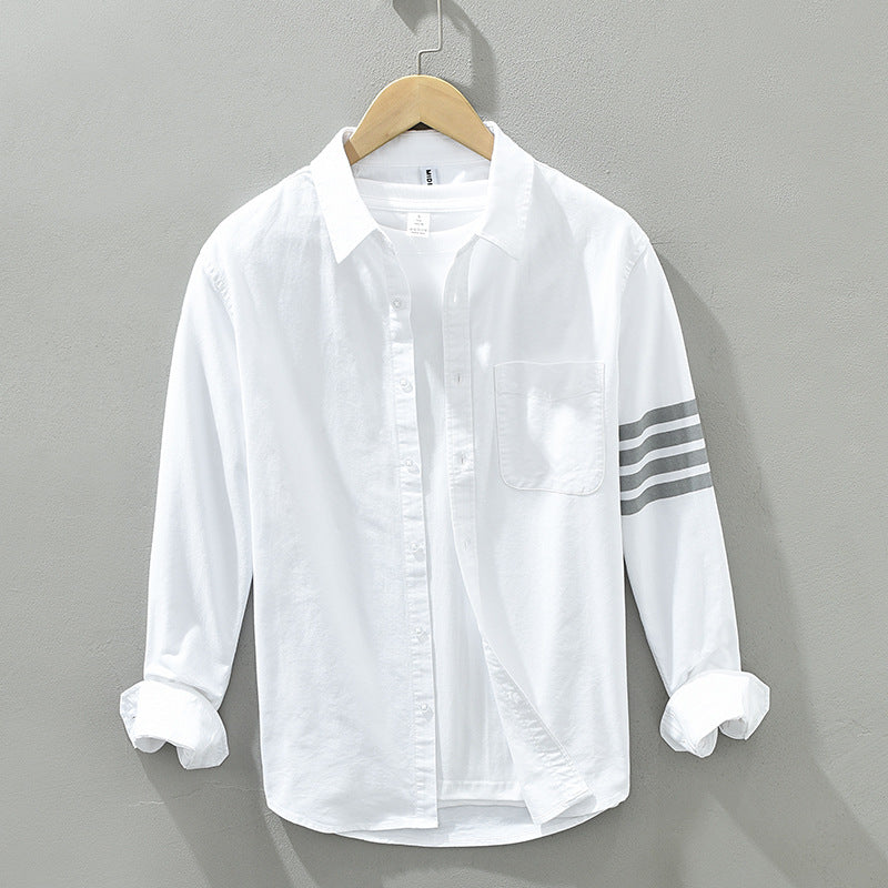 GOOSUDU 8821 Long Sleeve Fashion Brand Shirt Casual Stripe Shirt Youth Loose Multicolor Tup Cardigan Coat One Piece Dropshipping
