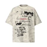 2025 8563 2025n Street 2025 Summer Letter Design Men's Loose Tie-Dyeing Premium Sense Neutral Short Sleeve T-Shirt