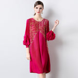 Temperament dress spring and autumn middle-aged mother spring dress new Popular style wedding banquet dress a word loose large size skirt