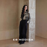 2025 ES MODISH spring new temperament  retro sudden long-sleeved shirt jacket women's loose and thin top
