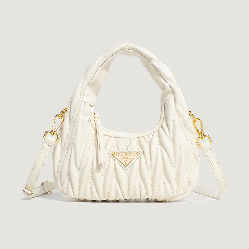 GOOSUDU 2025 Niche design handbag spring women's versatile exquisite high-end pleated underarm bag fashion summer