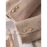 2025 Temperament Wear a pink Xiaoxiangfeng jacket, high-end women's clothing, textured tweed, spring and autumn  spring short models