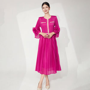 2025 dress women's summer high sense dignified intellectual small fragrant temperament a word skirt medium and long versatile skirt tide