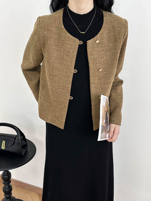 2025 , autumn high praise wear popular autumn Korean temperament simple high-end Xiaoxiangfeng jacket 8550