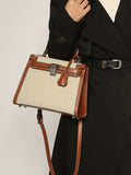 GOOSUDU 2025 New fashion classic splicing canvas second-generation Kelly bag high-end single shoulder oblique span portable women's bag New explosion