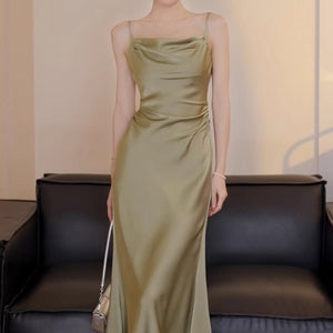 Style Temperament Sling Dress Women's High-Quality Summer 2025 New High-End Exquisite Waist-Slimming Long Dress