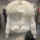 European Version Winter New Light Luxury All-match Big Fur Collar Loose Women's Long-Sleeved Bread Korean Version Down Jack