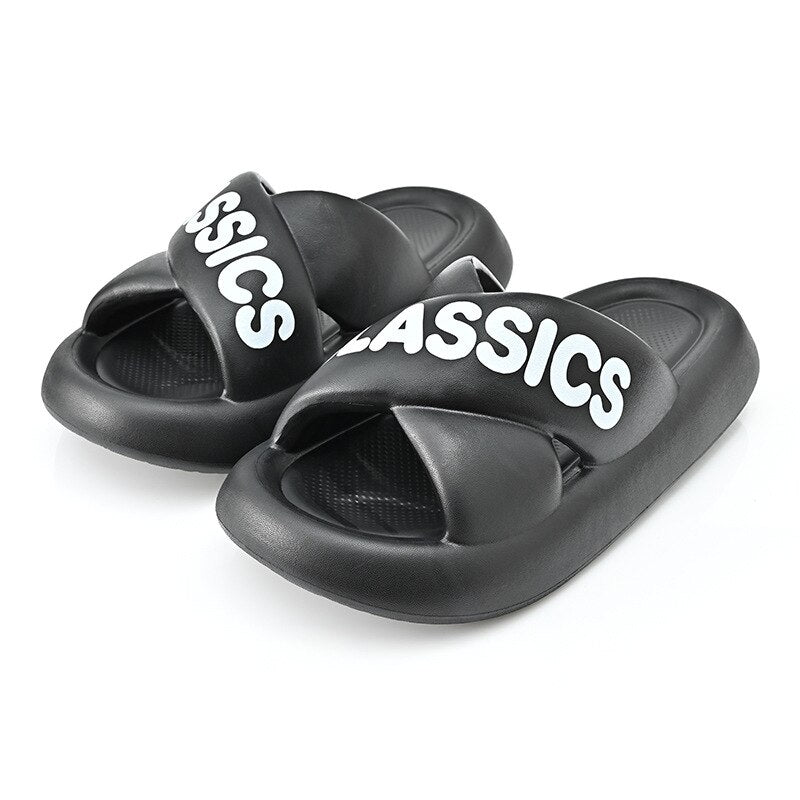 New Women Cross Slipper Soft EVA Thick Bottom Bathroom Slipper Fashion Couple Summer Indoor Home Floor Sandals Slippers