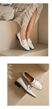 woloong   Spring New Genuine Leather Women Shoes Fashion Retro Slip-On Loafers Shoes Square Toe Shoes Woman Zapatos De Mujer Flats