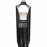 Tassel Hand Crochet Knitted Women Bikini Cover Ups  Summer Holiday Beach Bathing Suit Sexy Hollow Out Skirts Matching Set