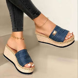 New Womens Slipper Fish Mouth Thick Bottom Casual Wedges Sandals Stylish Comfortable Flat Mules Plus Size Zapatilla Mujer