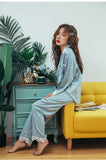 Women's Summer Two-piece Suit Pajamas Ice Silk Satin Thin Outwear Print Lace Pyjamas Home Suit for Women Clothes