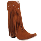 woloong  New Arrival Cowboy Western Long knee-high Boots Women Stacked Heeled Fringe Retro Casual Ridding Boots Autumn Shoes