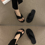 woloong  Women's Flip Flops Candy Color Pleated Fashion Shoes New Wild Outdoor Flat Slippers for Women Casual Home Summer Slides Тапочки