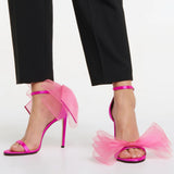 Brand New Design  Wedding Sandals Women Big bow-knot Thin High Heels Dress Party Fashion Sexy Ladies Summer Shoes Woman Pump