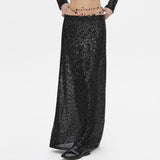 Sequin Female Sexy Maxi Skirt Summer Fashion Glitter High Waist Loose Elegant Club Long Skirt Sparkle Women Long Skirt New