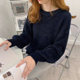 Hirsionsan Soft Warm Knitted Cashmere Sweaters Women  New Winter Loose Solid Female Pullovers Basic Knitwear Jumper  12color