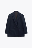 Spring/Summer  New Commuting Loose Leisure Fashion Suit Lapel Loose Double Breasted Blazer