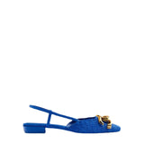 woloong  Brand Fashion Women Shoes Spring Summer New Blue Back Empty Personality Sandals Metal Decoration Flat All-match Mules