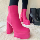 woloong New Ankle Boots Women Quality Platform Boots Female Fashion Short Boot Black Chunky High Heel Women Shoes Big Size 41