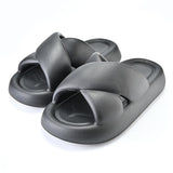 New Women Cross Slipper Soft EVA Thick Bottom Bathroom Slipper Fashion Couple Summer Indoor Home Floor Sandals Slippers