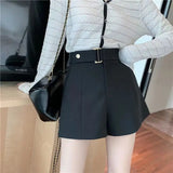Shorts Women Elegant Korean Style Trendy Office Simple High Waist All-match Mature Tender Ladies Spring Pure Color New Design