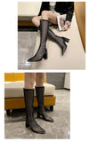 woloong  Women Sandals Boots Summer New Gladiator Zipper Mesh Breathable Fashion Boots Designer Shoe Women Black Women Boots