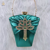woloong New Arrival Sexy High Heel Pointed Elegant Noble Green Color Ladies Shoes and Bag Set For Any Occasion