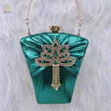 woloong New Arrival Sexy High Heel Pointed Elegant Noble Green Color Ladies Shoes and Bag Set For Any Occasion